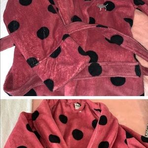 Victoria Secret Pink polka dot robe xs